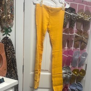 Yellow Women's Stretch Ribbed Jeans